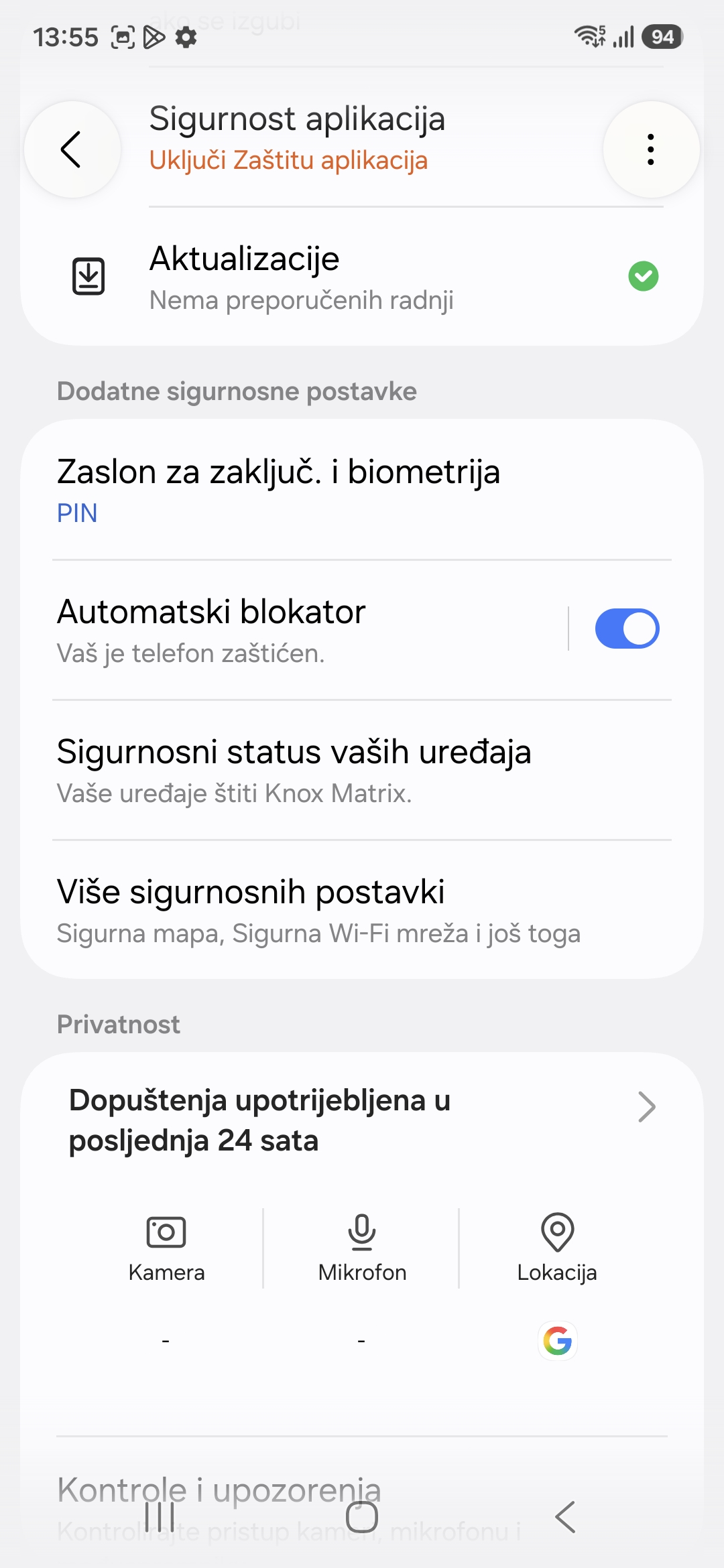 Isključivanje Automatskog blokatora